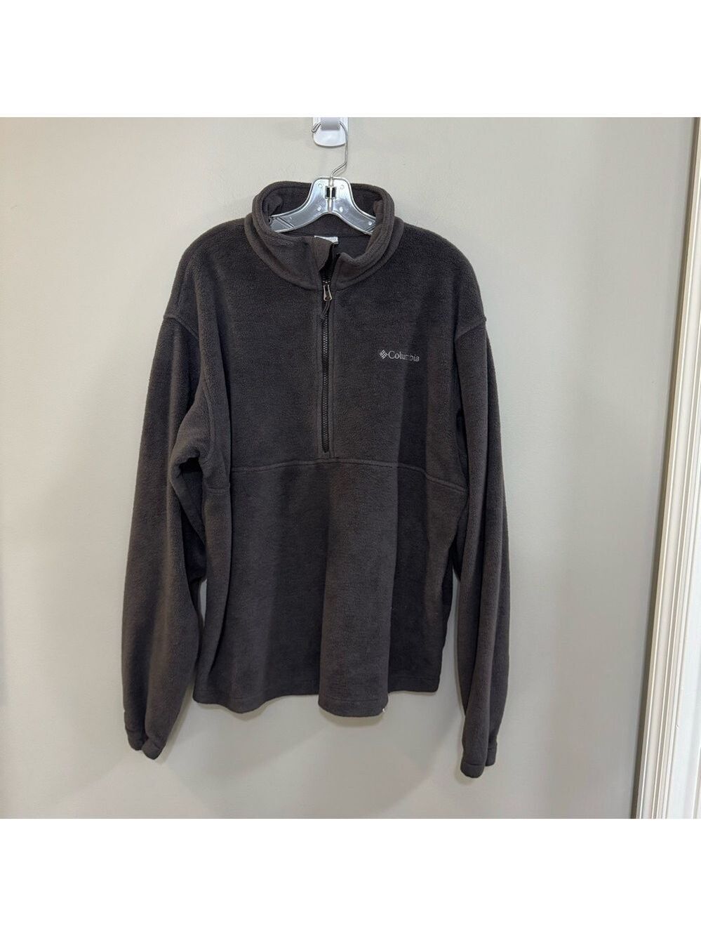 Men's Columbia Fleece Half Zip Pullover. Dark Gray. Size XL